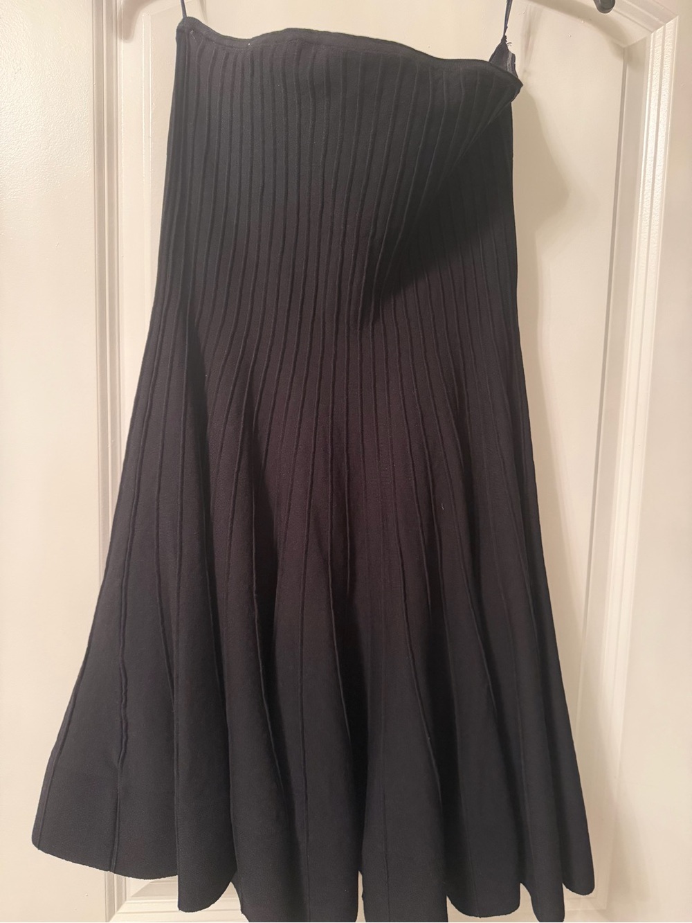 Express Strapless Black Ribbed Mini Dress M